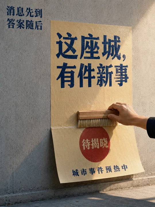 城市公告栏清晨海报张贴纪实
