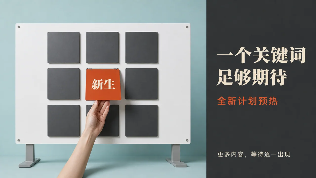 极简主义品牌焕新视觉预热海报