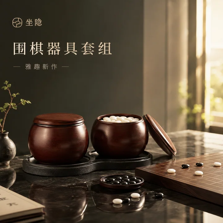 墨绿雅趣:高端社媒宫格品牌围棋主视觉