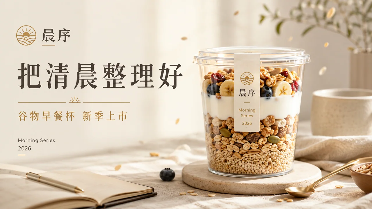 晨间秩序感谷物早餐品牌官网横幅海报
