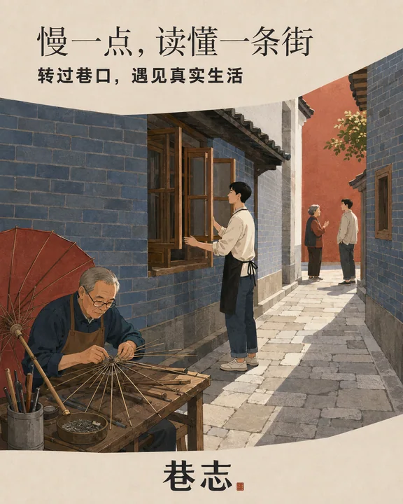 巷志品牌插画：老街里正在发生的日常