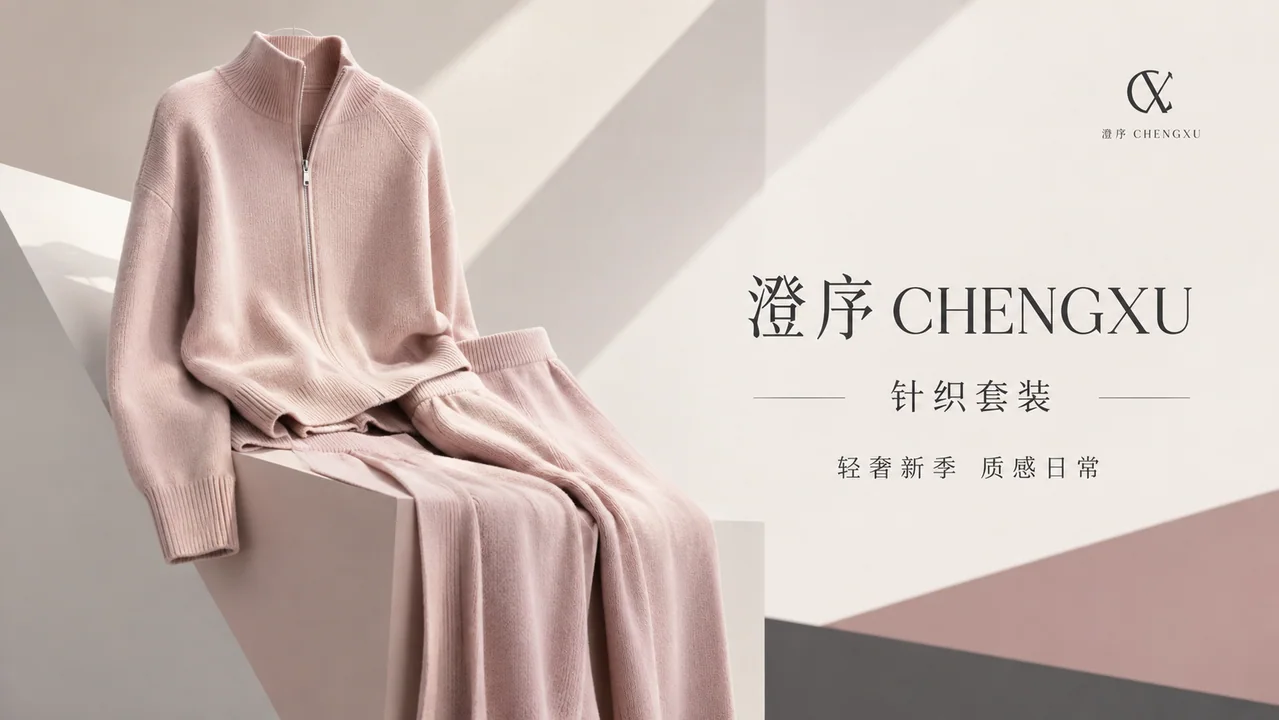轻奢针织套装横版品牌官网首屏视觉
