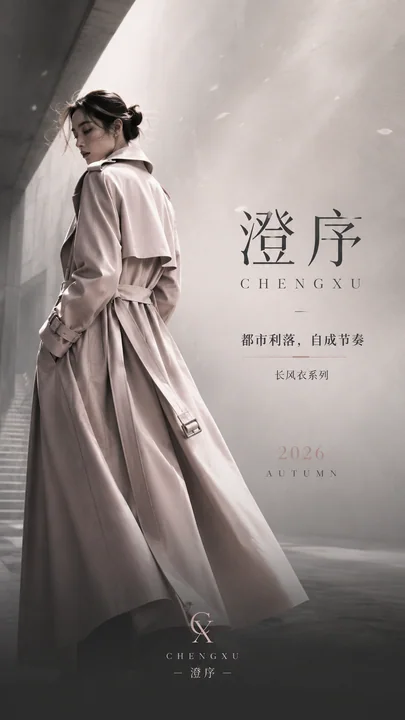都市利落风长款风衣品牌开屏视觉