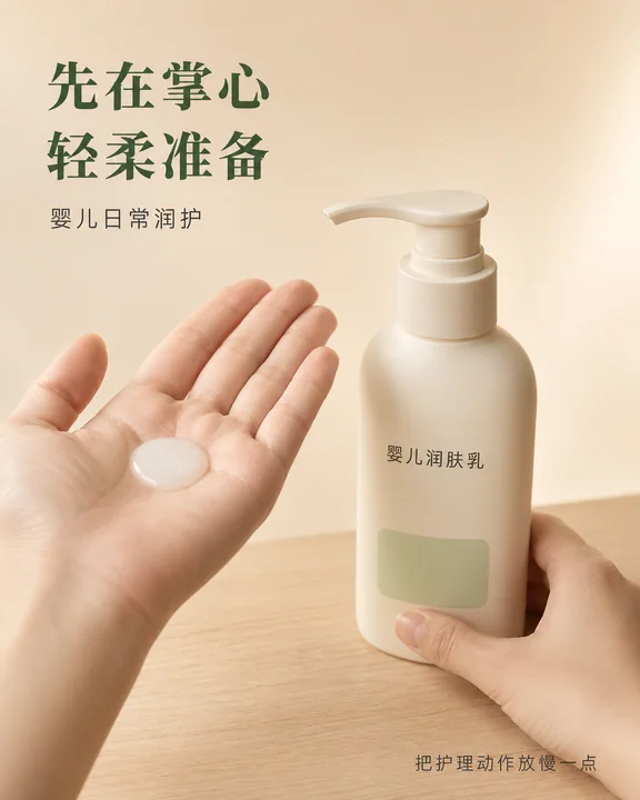 燕麦色系母婴润肤海报设计
