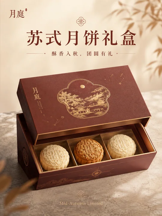 东方雅韵苏式月饼礼盒品牌视觉海报