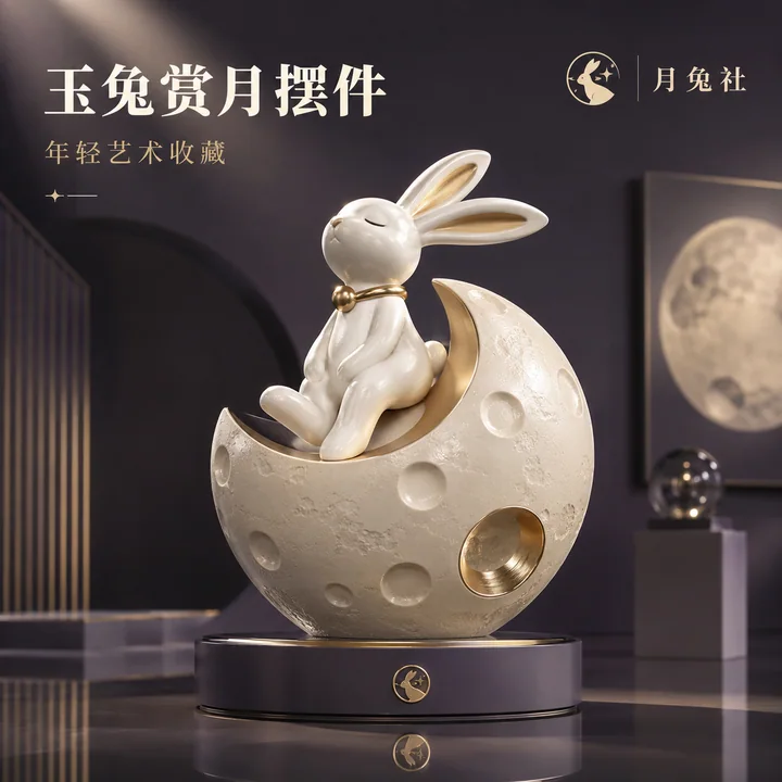 艺术潮玩玉兔赏月品牌视觉大片