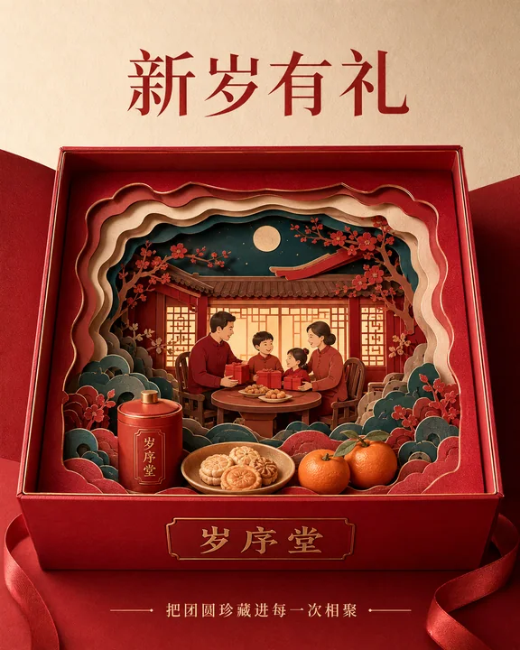 岁序堂高端分层纸雕：把团圆装进新年礼盒
