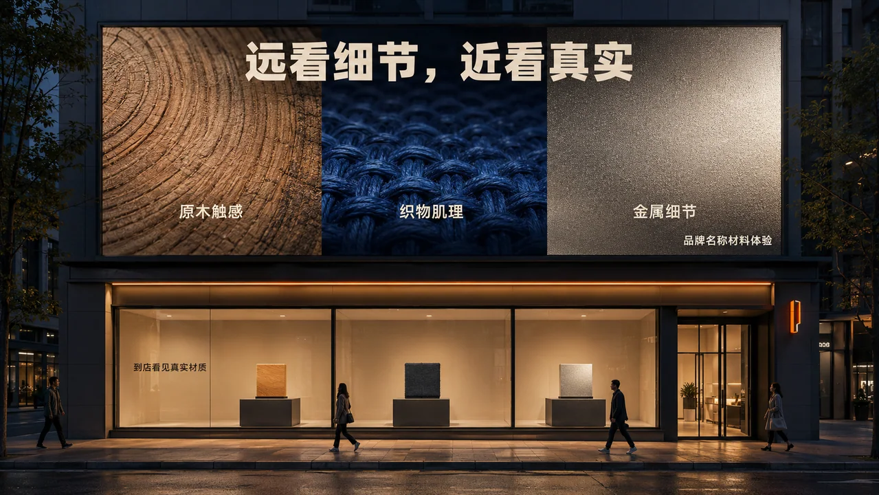 品牌旗舰店双屏协同材质体验视觉