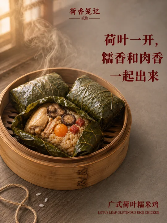 荷香笼记广式糯米鸡品牌视觉海报