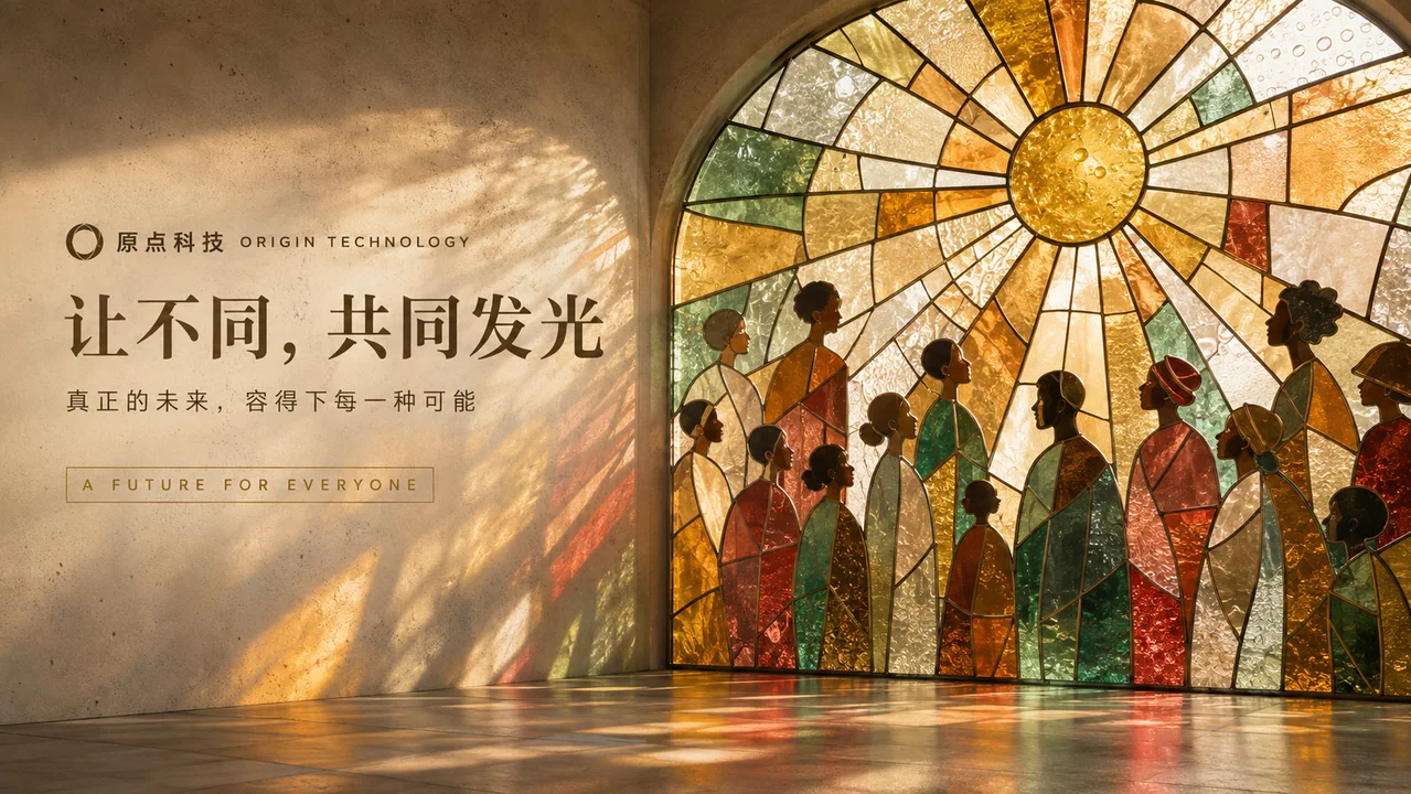 彩色玻璃拼接的多元共同体科技品牌主视觉
