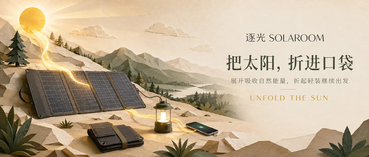 逐光折叠太阳能发布会超宽品牌视觉