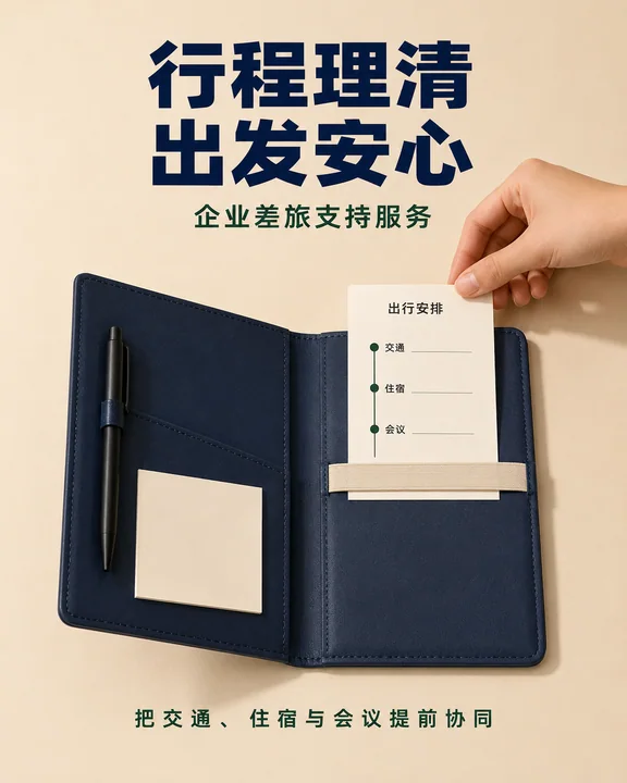 企业差旅规划极简商务海报