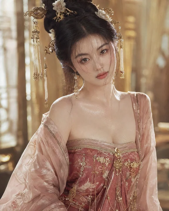 盛唐少女超写实电影感半身人像