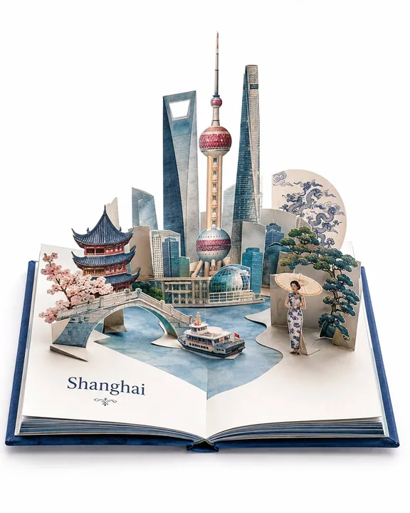 豪华旅行目的地弹出式立体书设计