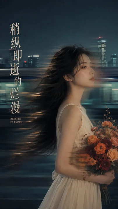 稍纵即逝的烂漫情绪摄影艺术海报