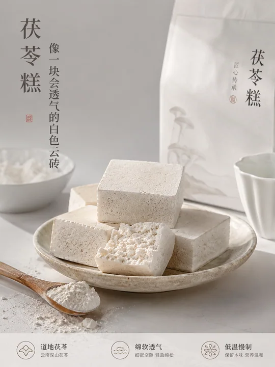 极简中式茯苓糕:如云朵般轻盈的养生美学