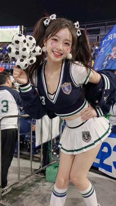 绿茵场边的元气暴击：世界杯双马尾甜心