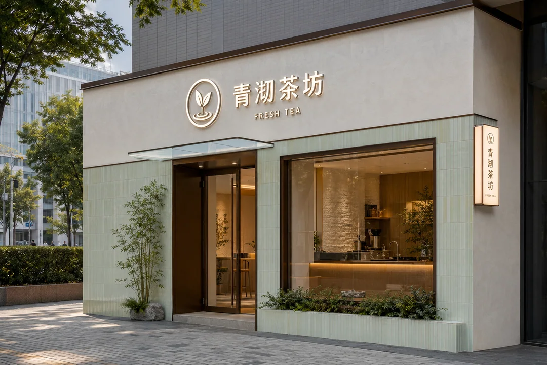 清新东方美学青沏茶坊新式店面设计