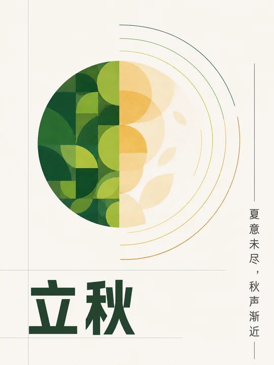瑞士极简主义立秋几何转场信息海报