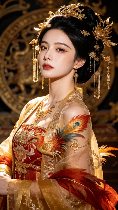 纯欲CCD风金红神装妖冶冷白皮美女