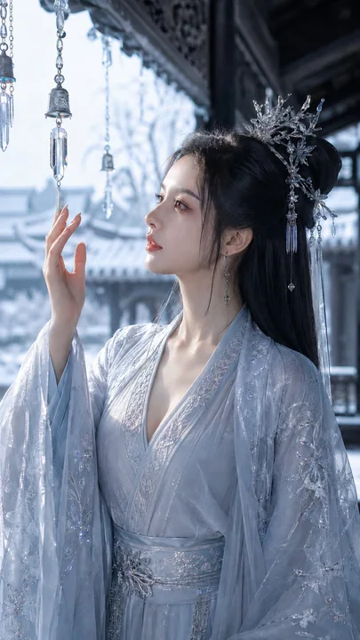 雪檐冰铃清冷古风仙侠女主写真