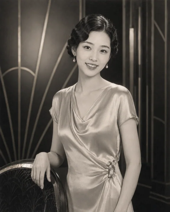 1930年代装饰艺术黑金风华肖像