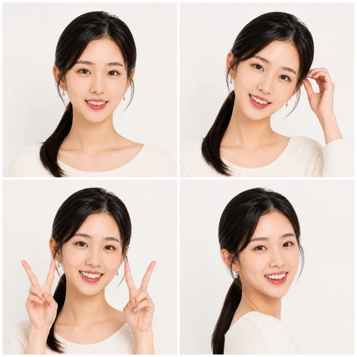 奶油白系韩式人生四格高清写真