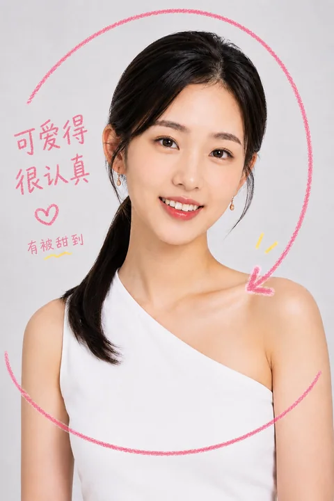 草莓粉蜡笔手绘涂鸦标注设计