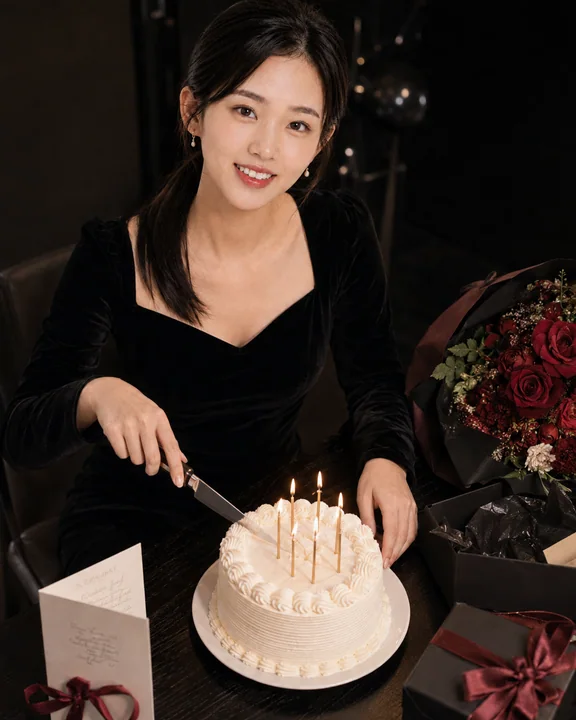 十八岁成年礼黑色礼服生日写真