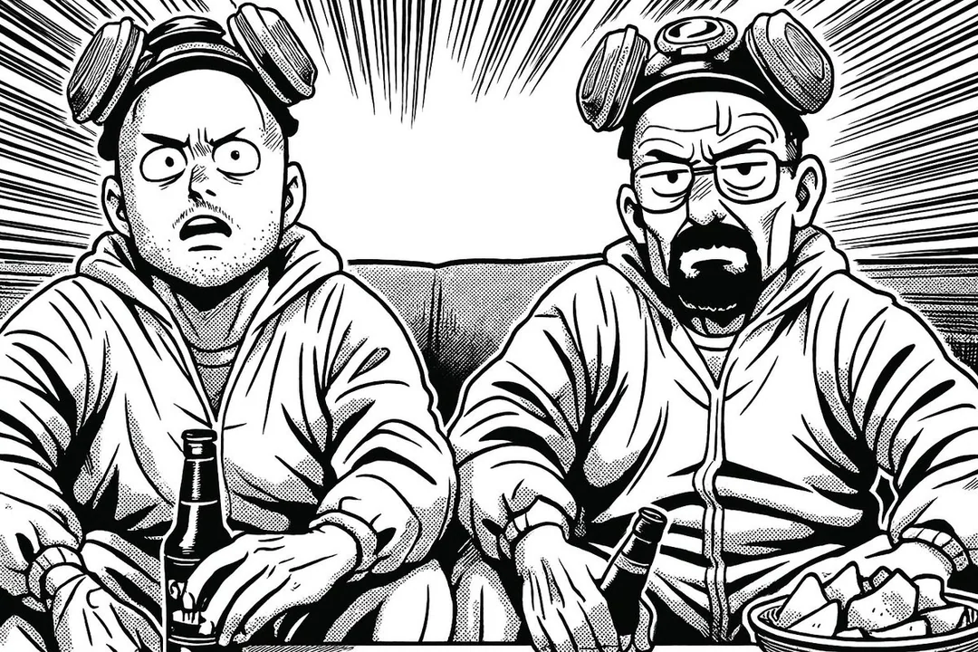 日本のギャグマンガスタイルのイラスト