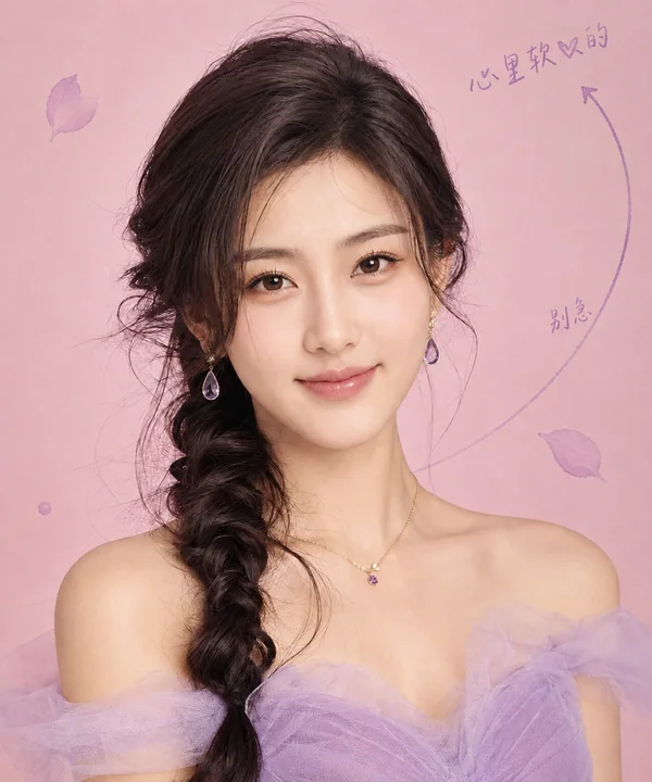 淡紫水彩弧线叠加手写文艺感修图