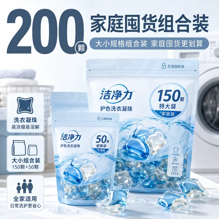 双规格囤货装洗衣凝珠家清主图设计