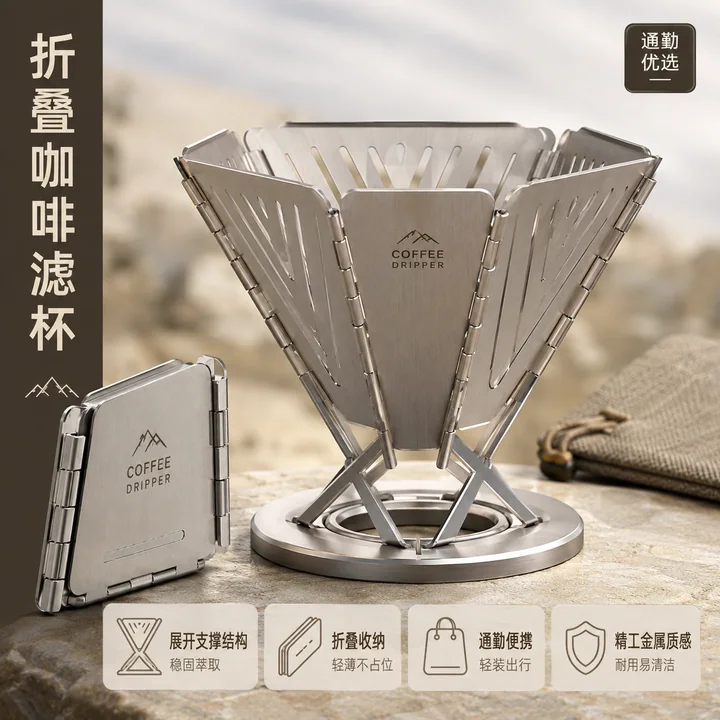 户外精品折叠咖啡滤杯精密结构主图