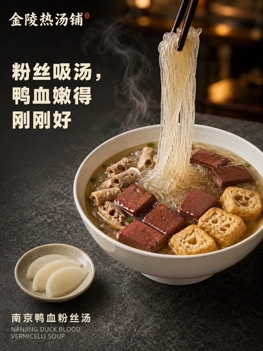 金陵热汤铺南京鸭血粉丝汤商业海报
