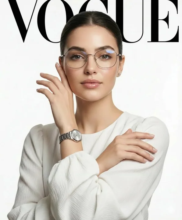 极简银镜白绸女郎VOGUE