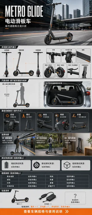 城市机能风滑板车电商详情页设计