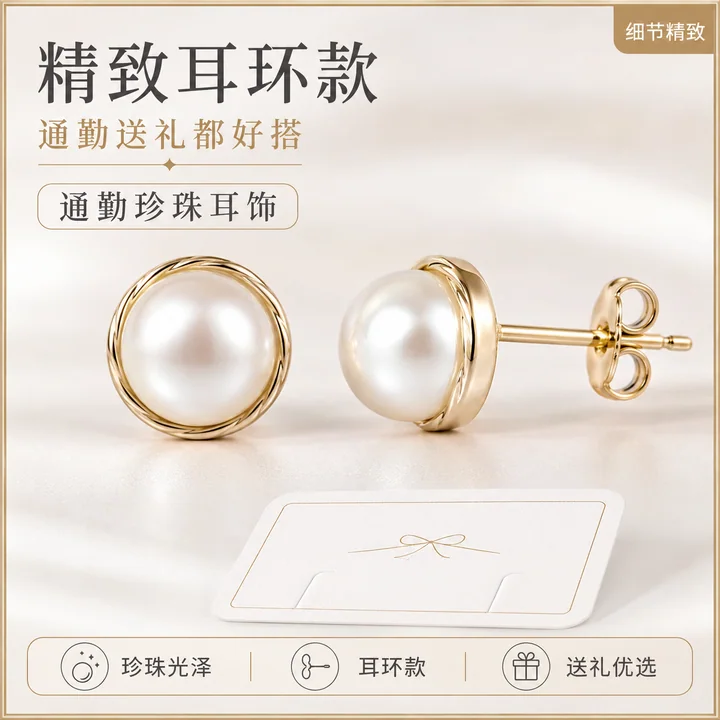 精致通勤珍珠耳饰搜索点击主图