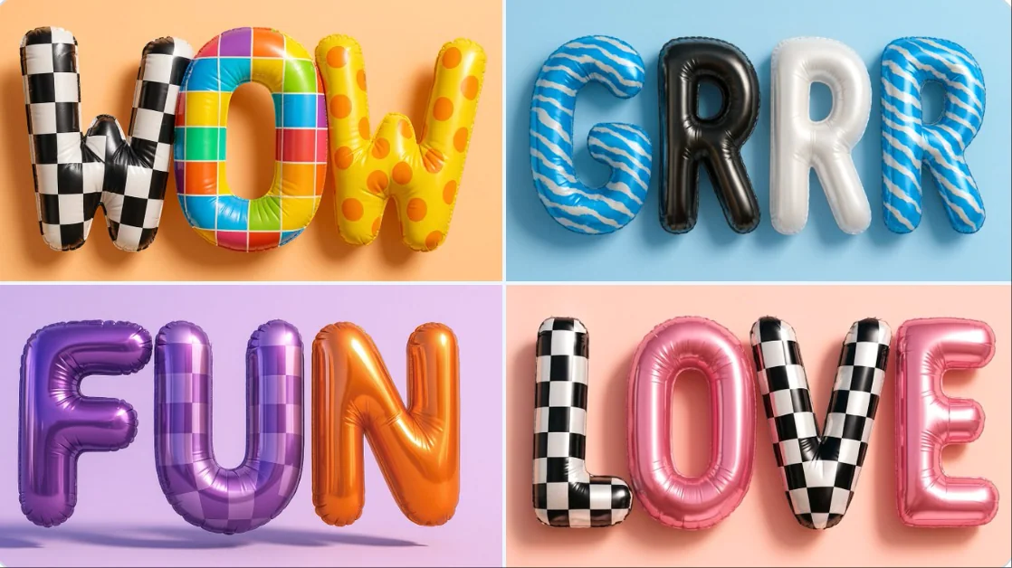 誕生日のバルーンの文字の形