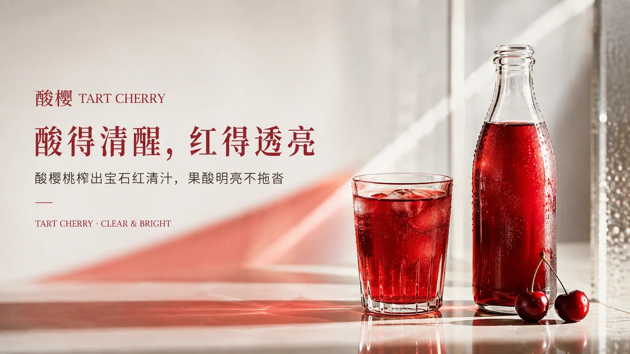 酸樱桃汁官网首屏视觉KV大片