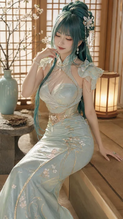 绝美日和：和风茶室里的青瓷剪影