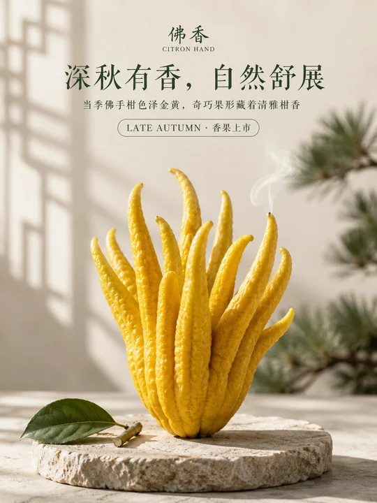 深秋佛手柑东方美学品牌海报