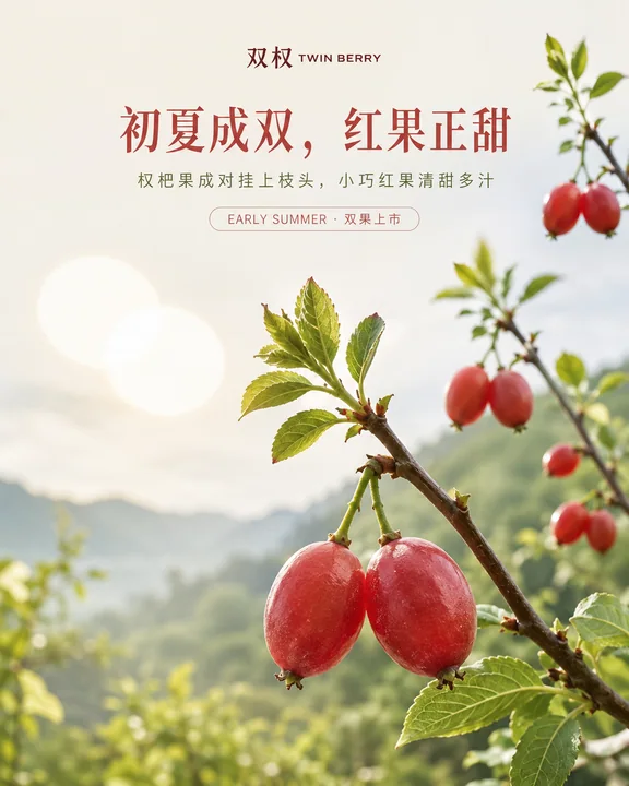 初夏成双:双杈果品牌社交媒体视觉大片