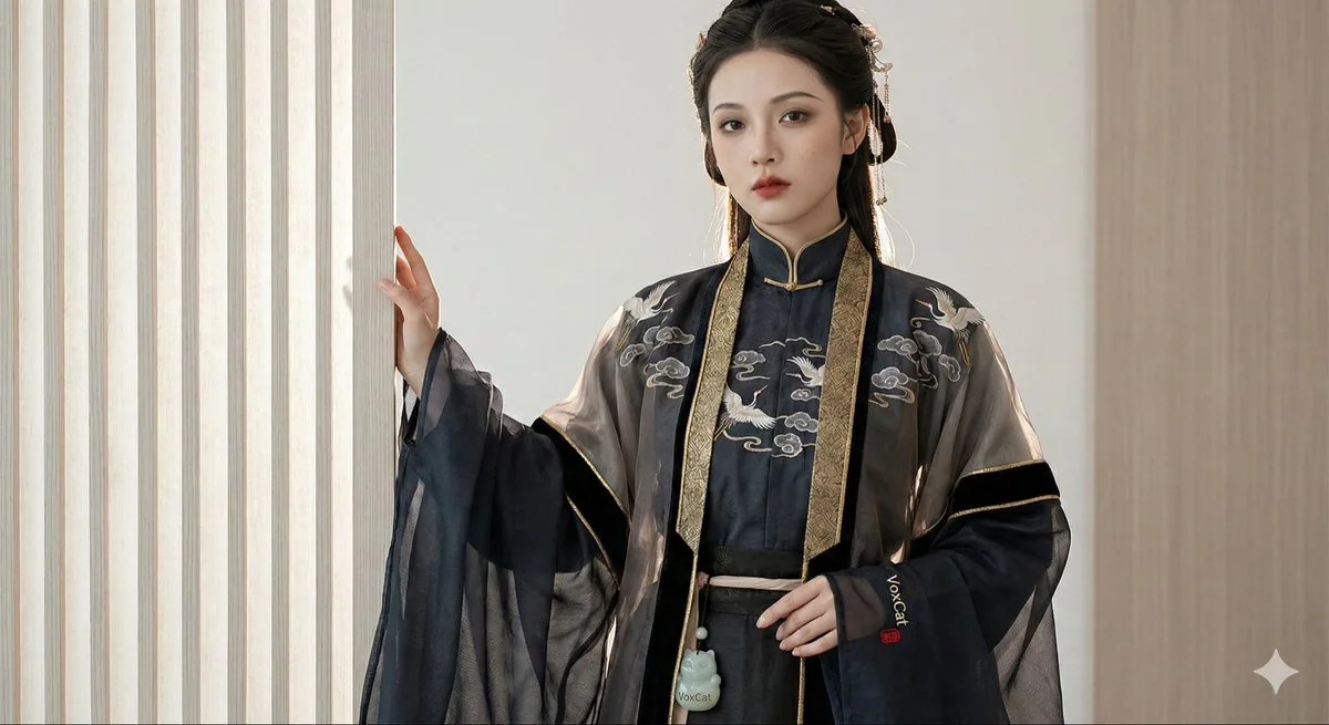 冷艳奢华汉服高级定制特写