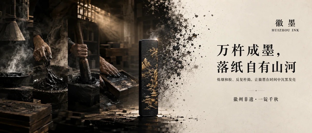 万杵成墨徽州韵味超宽屏品牌海报