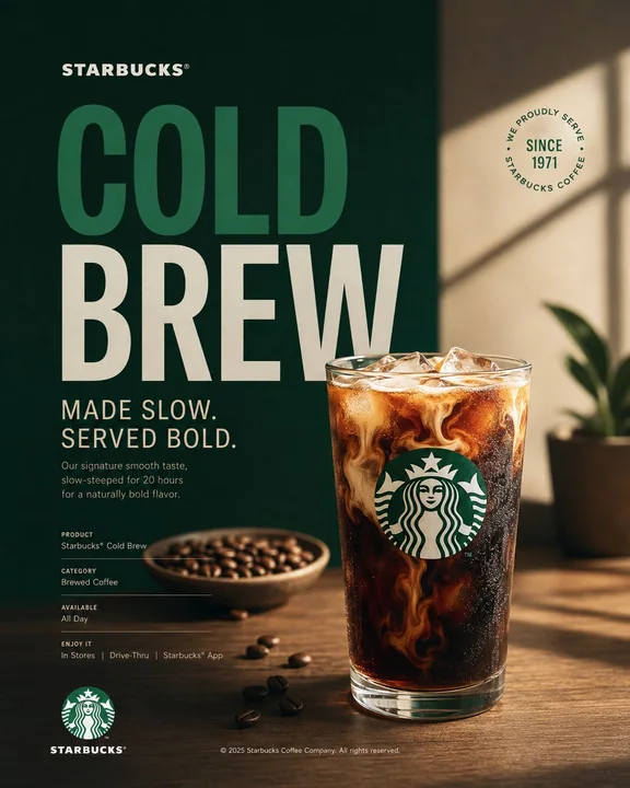 星巴克高端品牌海报艺术指导提示词