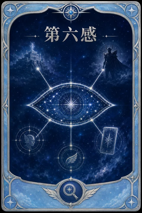 神秘预知卡牌第六感深蓝星空银色激光