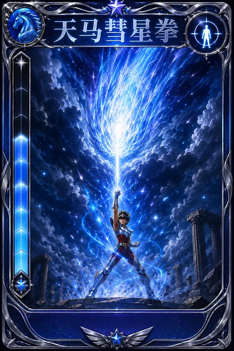 圣斗士星矢天马彗星拳蓝银冷烫技能卡