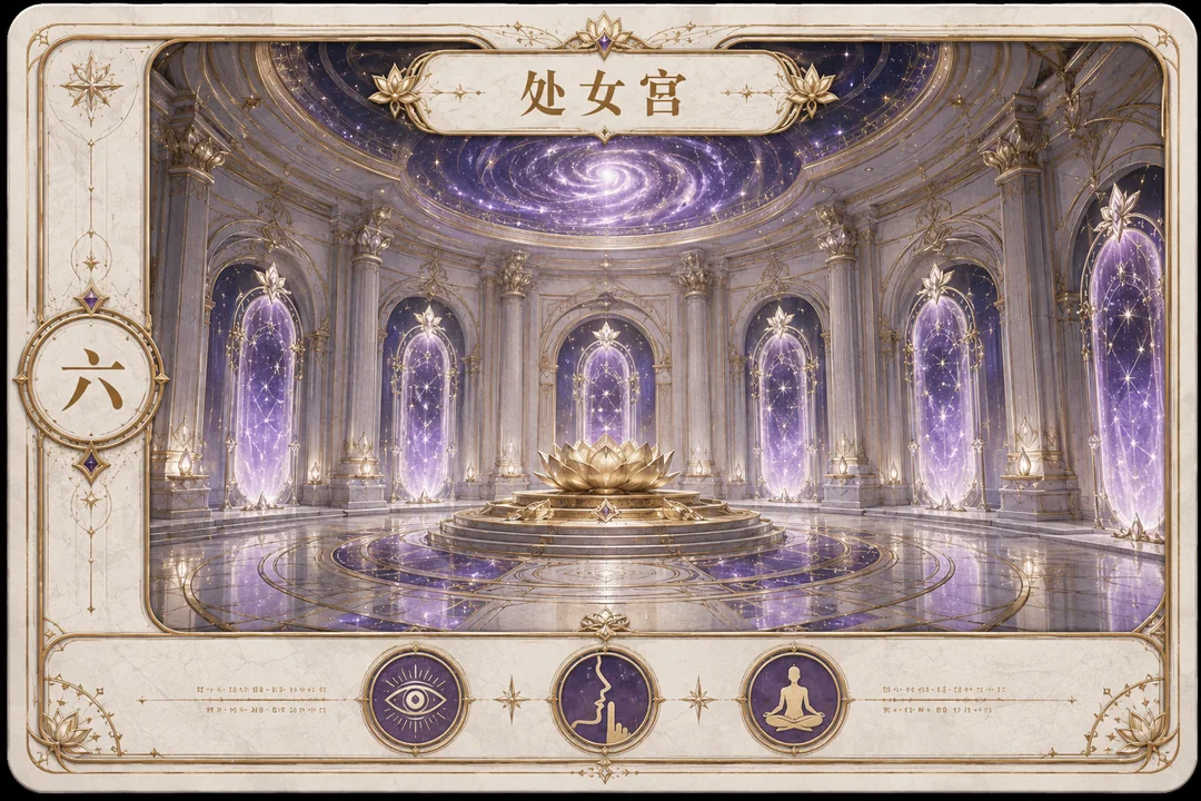 圣洁处女宫金色莲台与星空殿堂