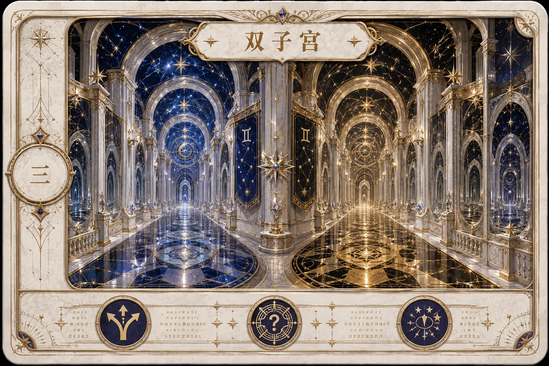 双子宫迷宫:金蓝交织的对称幻象卡面