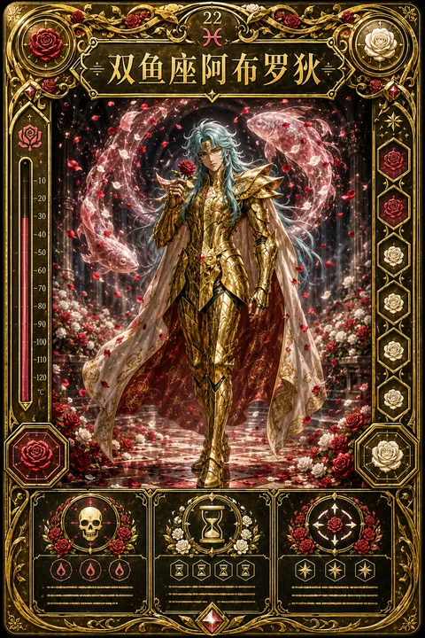 黄金圣斗士双鱼座阿布罗狄典藏卡牌